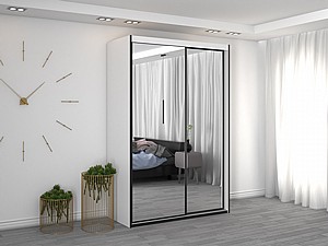 ארון הזזה 2 דלתות דגם BZ170-19 בשילוב 2 דלתות מראה ארון הזזה 2 דלתות דגם BZ170-19 בשילוב 2 דלתות מראה